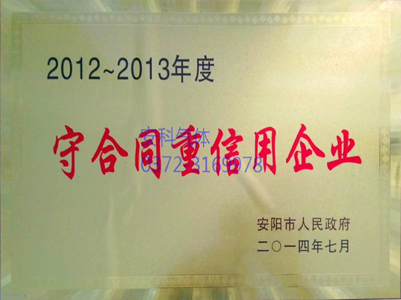 2012~2013年度守合同重信用企业